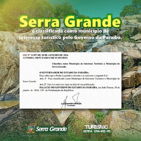 Serra Grande recebe reconhecimento estadual como destino Turístico, impulsionando Desenvolvimento e Qualidade de Vida!