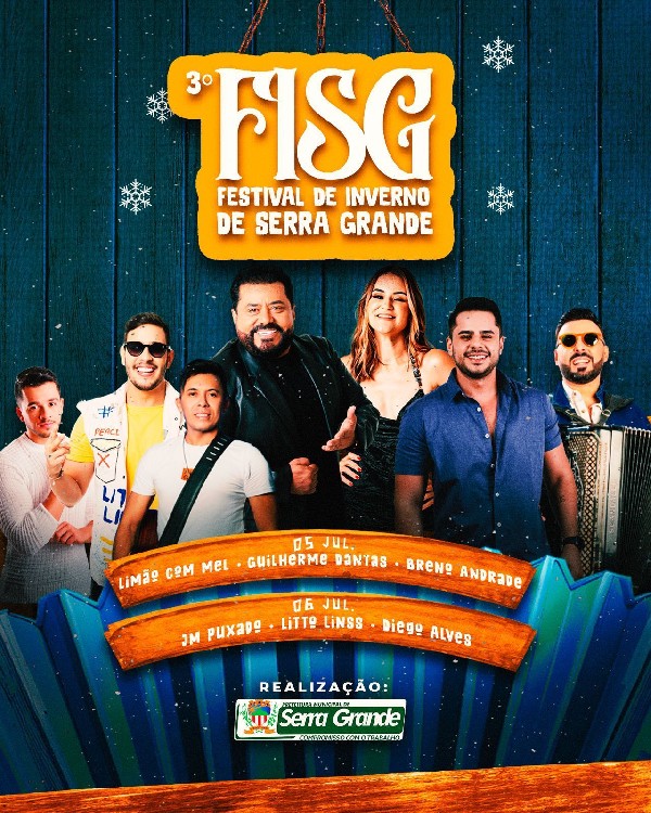 Anunciada a programação oficial do 3º Festival de Inverno de Serra Grande!